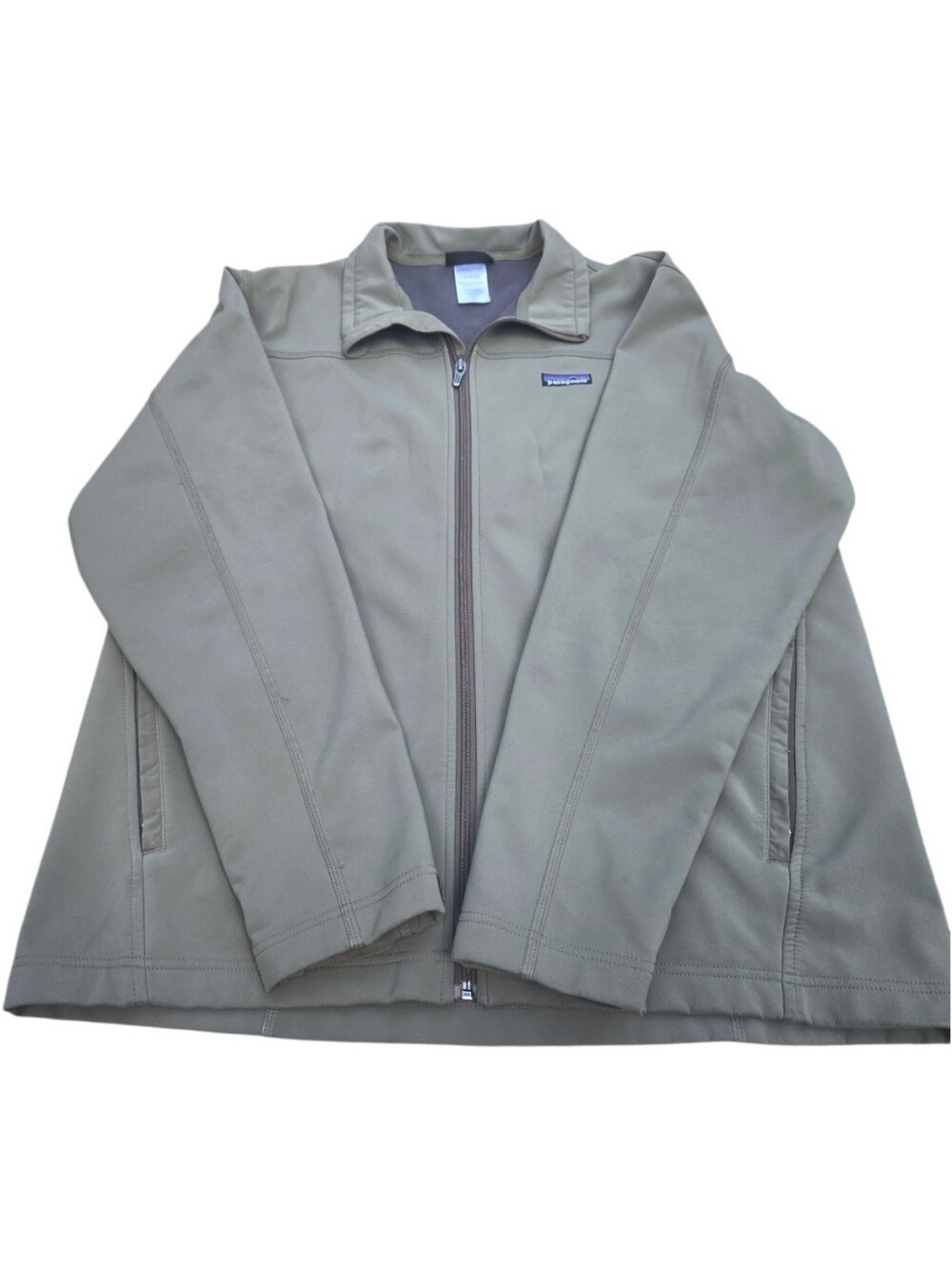 Patagonia Men's Soft Shell Fleece-Lined Jacket Olive Green Full Zip Size Large